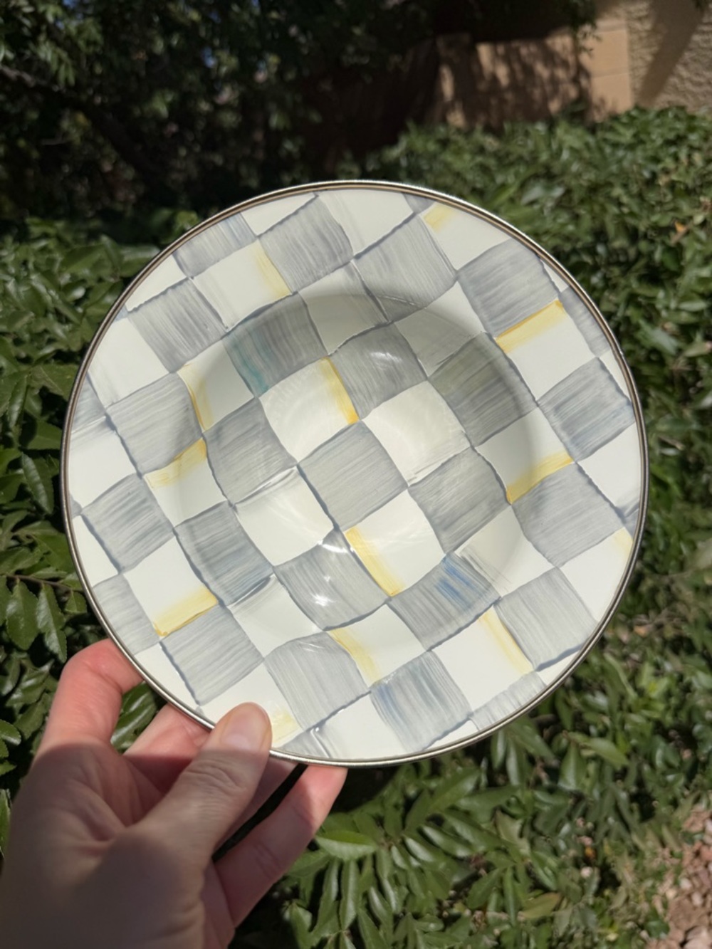 Mackenzie Childs Sterling Check Cereal Bowl